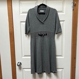 Calvin Klein Grey Short-Sleeved Sweater Dress